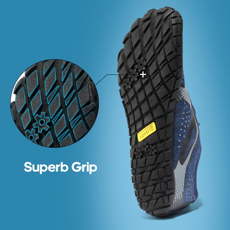 NORTIV 8 Mens Quick Dry Barefoot Aqua Shoes - Outdoor Water Shoes for Swim, Beach Sports, Fishing, Hiking, Diving, Surf, 1/Dark/Blue - 8 (TREKMAN-1) - Image 5